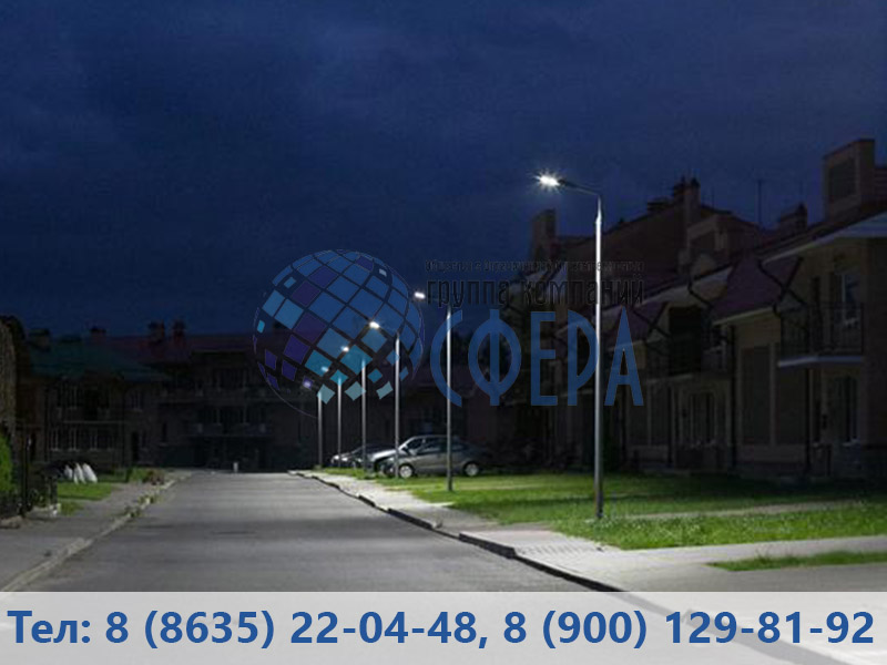 Картинка правильной установки уличного светодиодного прожектора от ГК Сфера